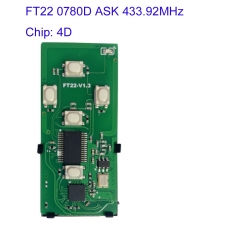 MK490082 433.92MHz FSK  FT22 0780D FT22 -0780D  Lonsdor Smart Key PCB For T-oyota T-oyota Lexus PCB Board 4D Chip