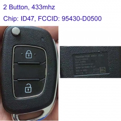 MK140193 2 Button 433MHz Remote Control Flip Key ID47 Chip for H-yundai  Verna 2017 2018 2019 2020 Auto Car Key Fob 95430-D0500 95430-D0600
