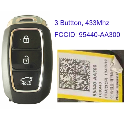 MK140171 3 Button 433MHz Smart Key for H-yundai Elantra Car Key Fob 95440-AA300 Remote Keyless Go