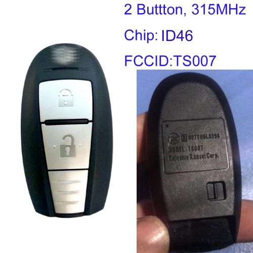 MK370004 2 Button Smart Key 315MHz for S-uzuki SX4 Cross Vitara Swift id46 Chip Keyless Go Auto Car Key TS007