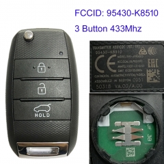 MK130153 3 Button 433MHZ Folding Flip Remote Key Fob for Kia 95430-K8510 Auto Car Key No Chip