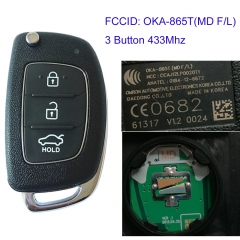 MK140215 3 Button 433MHz Remote Control Flip Folding Key for H-yundai Elantra Car Key Fob OKA-865T(MD F/L)