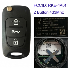 MK130151 2 Button 433MHZ Folding Flip Remote Key Fob for Kia Ray RKE-4A01 Auto Car Key No Chip