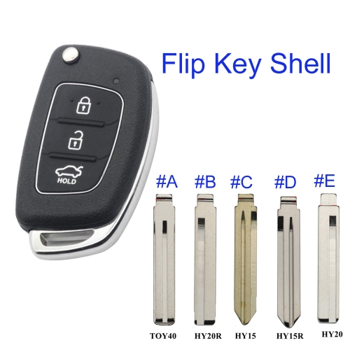 FS130037 3 Button Remote Flip Key Shell Case  for H-yundai  Solaris ix35 ix45 ELANTRA Santa Fe HB20 Verna Solaris Auto Car Remote Key Replacement