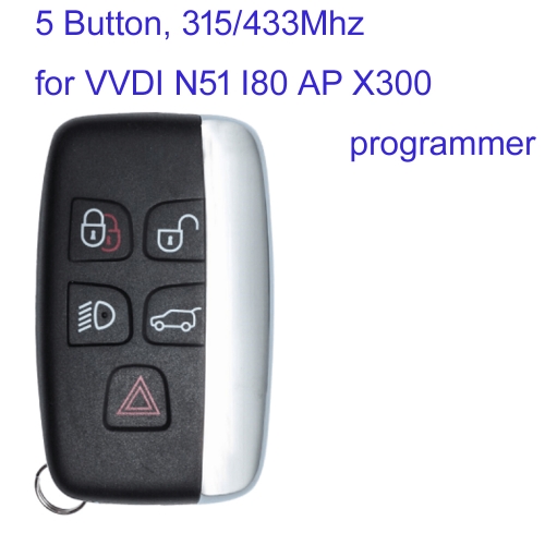 MK260032 5 Button Smart Car Key 315/433MHZ for Range Rover J-aguar 2015 2016 2017 2018 Auto Car Key Fob for VVDI N51 I80 AP X300 programmer