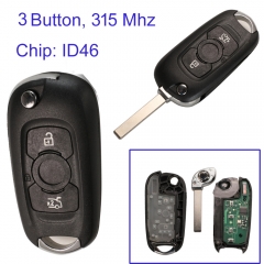 MK460025 3 Button 315MHz Flip Key Remote Control  for Opel Astra K Buick Verano Regal Excelle GT/Excelle XT LaCROSSE Auto Car Key Fob with id46 Chip