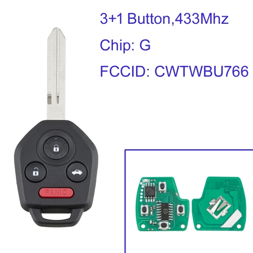 MK450031 3+1 Button 433Mhz Remote Key Fob for Subaru Forester Impreza WRX XV Crosstrek STI  CWTWBU766 With G Chip