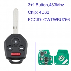 MK450029 3+1 Button 433Mhz Remote Key Fob for Subaru Tribeca L-egacy Outback CWTWBU766 4D62 Chip Auto Car Key