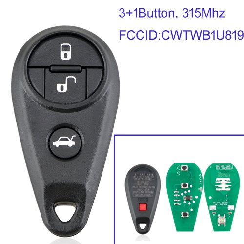 MK450023 3+1 Button 315Mhz Remote Key for Subaru Forester Impreza L-egacy Outback WRX CWTWB1U819