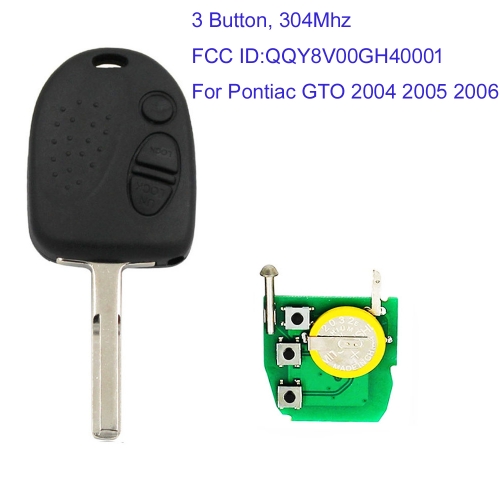 MK530006 3 Button Remote Key Fob 304MHZ for P-ontiac GTO 2004 2005 2006 FCC: QQY8V00GH40001