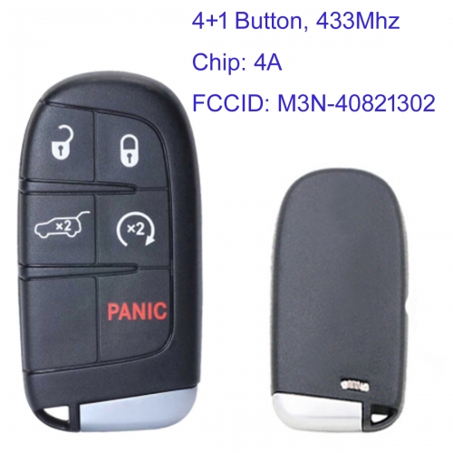 MK300082 4+1 Button 433mhz Smart Key for Jeep Compass 2017-2020 Auto Car Key Remote FCC: M3N-40821302 With 4A Chip