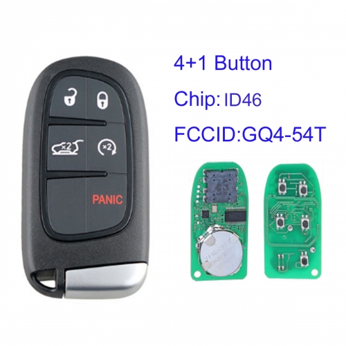 MK300083 4+1 Button 433mhz Smart Key for Jeep Grand Cherokee 2014-2019 Auto Car Key Remote FCC: GQ4-54T With ID46 Chip