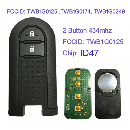 MK190111 2 Button 434mhz Smart Key for T-oyota Rush Avanza TankTerios Wigo 2018-2021 TWB1G0125 TWB1G0174 TWB1G0249 89994-B0020 ID47 Chip Car Key Fob