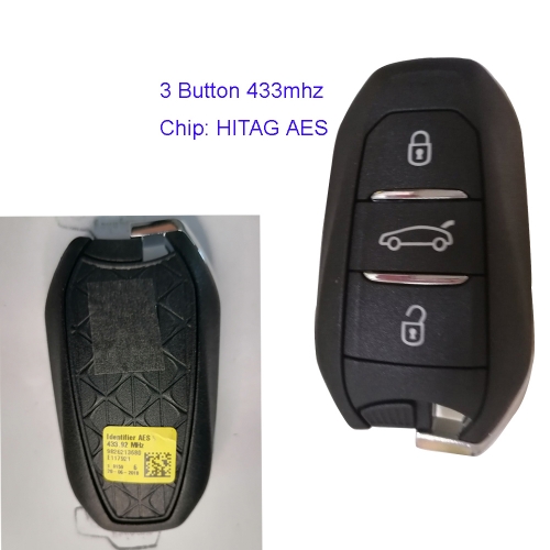 MK250034 Original 3 Buttons 433Mhz Keyless Go Smart Key for C-itroen DS HITAG AES NCF29A1 Auto Car Key Fob 9826213680 Keyless Go