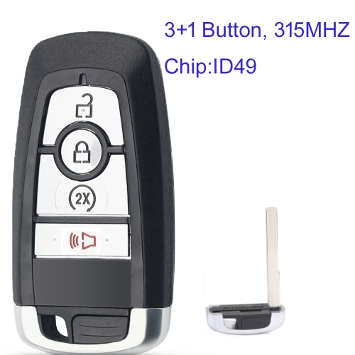 MK160152 3+1 Button 315mhz Smart Key Remote Control For FORD Edge Auto Car Key Fob With ID49 Chip