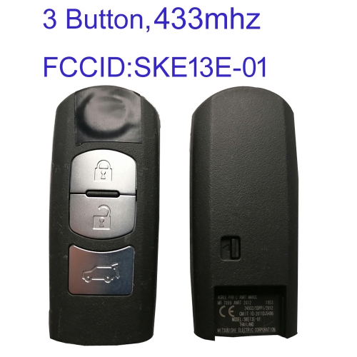 MK540078 3 Button 433MHz id49 Chip Smart Key  for Mazda 2018 CX-5 Keyless Go SKE13E-01