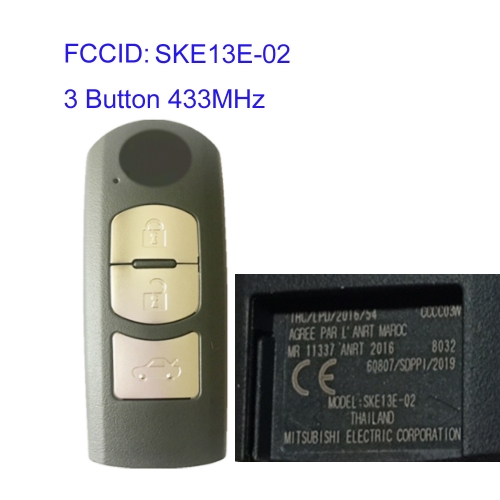 MK540075 3 Button 433MHz Smart Key Control for Mazda 2013-2019 CX-3 CX-5 Axela Atenza Remote Auto Car Key Fob  SKE13E-02