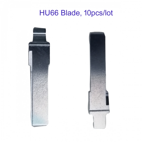 FS090019 10pcs/Lot HU66 Emergency Insert Key Blade for A-UDI A1 A3 A4 Q2L Q3  Blade Replacement