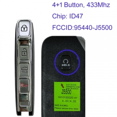 MK130128 4+1 Button 433MHz Smart Key for Kia 2020 + Car Key Fob Keyless Go  95440-J5500 With ID47 Chip