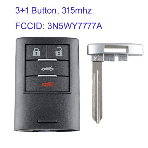 MK280106 3+1 Button 315Mhz Remote Key for Chevrolet orvette 2008 2009 2010 2011 2012 2013 with ID46 Chip 25926479 25926480 M3N5WY7777A