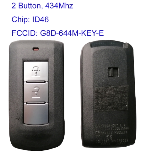 MK350039 2 Buttons 434Mhz Smart Key for M-itsubishi Outlander  2008-2016  Mirage G8D-644M-KEY-E, COMIT ID:2015DJ0990 With ID46 Chip Auot Key Fob