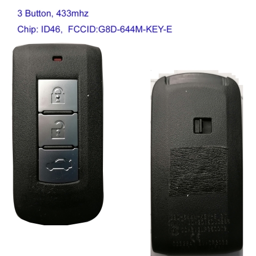 MK350030 3 Button 433Mhz PCF7952 ID46 Smart Key Fob for M-itsubishi Lancer Outlander 2008+ ASX FCC: G8D-644M-KEY-E 8637A663