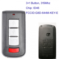 MK350041 3+1 Buttons 315Mhz Smart Key for M-itsubishi  Lancer Outlander FCCID:G8D-644M-KEY-E With ID46 Chip Auot Key Fob