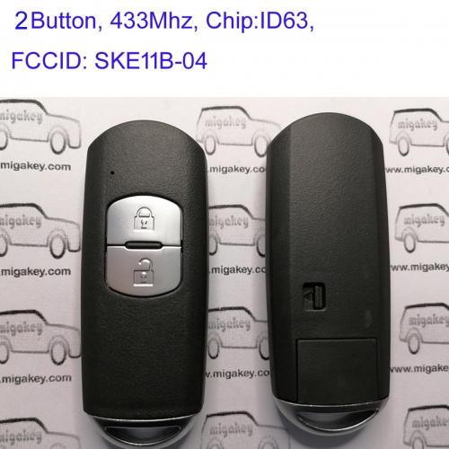 MK540059 2 Button 433mhz Smart key for Mazda CX6 CX-9 CX-7 MX-5 CX7 MIATA 2010 2011 2012 2013 2014 2015 Keyless Go id63 Chip SKE11B-04