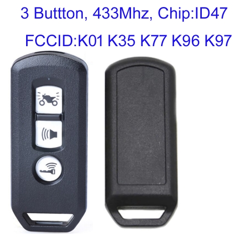 MK180239 3 Button 434Mhz Smart Key Remote Key for H-onda Motorcycle X-ADV SH 300 150 125 Forza PCX 150 H-ybrid K01 K77 K96 K97 Keyless Go Fob With ID4