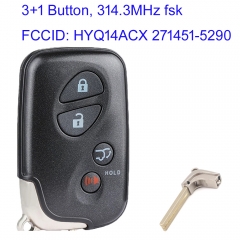 MK490096 3+1 Button 314.3MHz fsk Smart key for Lexus LS600H LS460 RX350 RX450H 2010 2012 2013 HYQ14ACX 271451-5290
