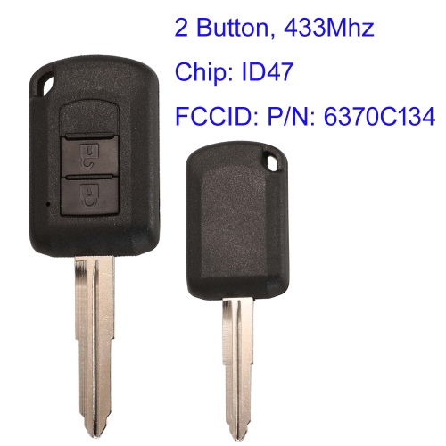 MK350048 2 Buttons 433MHz Head Remote Key for M-itsubishi Eclipse Cross GK1W/2W/9W 2017 2018 2019 2020 MIT11R Blade W ID47 Chip J166E P/N: 6370C134