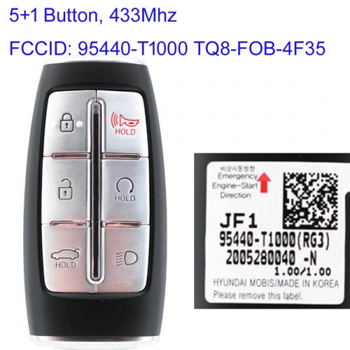 MK140291 5+1 Button 433MHz Smart Key for  H-yundai Genesis G80 2021 FCCID 95440-T1000 TQ8-FOB-4F35  Remote Key Fob Keyless Go