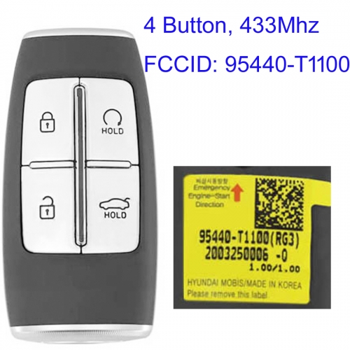 MK140296  4 Button 433MHz Smart Key for  H-yundai Genesis 2021 FCCID 95440-T1100 Remote Key Fob Keyless Entry