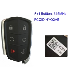 MK340003 5+1 Button Smart Key 315MHz FCC HYQ2AB, PN 13580812 C-adillac Escalade Keyless Entry Remote