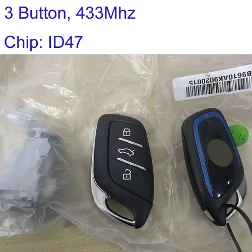 MK390004 Original 2pcs/lot + Lock 3 Button 433MHz Proximity Smart Key Remote for MG MG HS Auto Car Key Fob with ID47Chip keyless Go Blue Color