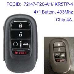 MK180202 Original 4+1 Button433MHz Remote Control for Honda Accord 2021-2022 with 4A Chip Auto Car Key Fob PN: 72147-T20-A11 FCCID KR5TP-4