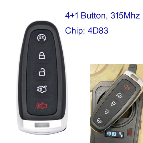 MK160164 4+1 Button 315Mhz Remote Key for Ford  Escape 4D83 Chip PN: 164-R8092, 5921286 FCC: M3N5WY8609 CJ5T-15K601-DX Control Key Fob
