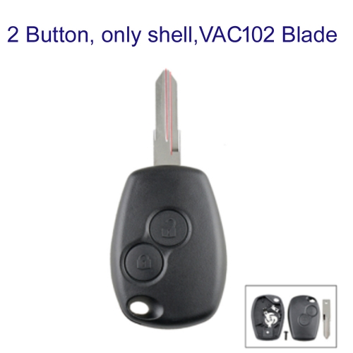 FS230024 2 Button Head Key Remote Key Shell Cover Case  for R-enault Auto Car Key Cover Replacement VAC102 Blade