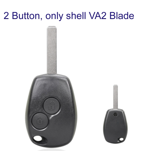 FS230023 2 Button Head Key Remote Key Shell Cover Case  for R-enault Auto Car Key Cover Replacement with VA2 Blade