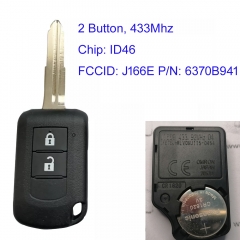MK350033 2 Buttons 433MHz Head Remote Key for M-itsubishi Mirage Outlander ASX 2016 2017 2018 2019 J166E Key PCF7961 Chip MIT11R  P/N: 6370B941