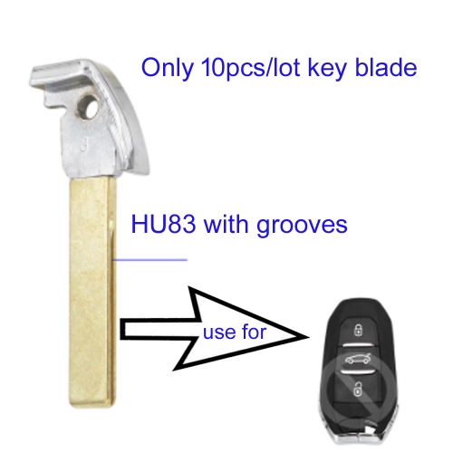 FS240029 10PCS/Lot HU83 Emergency Key Blade Key Fit For C-itroen DS5 C4 C4L P-eugeot 308 508 3008 Smart Key Cover with Groove Thick Style