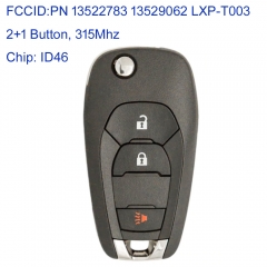 MK280085 Original Remote Flip Key 2+1 Button 315mhz For Chevrolet Trax 2019-2022 PN 13522783 13529062 LXP-T003 With ID46 Chip