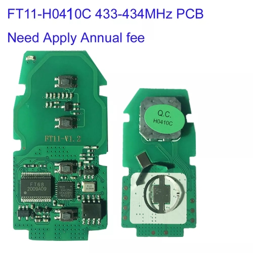 MK490070 433-434MHz FSK FT11-H0410C Lonsdor Smart Key PCB For T-oyota Lexus PCB For All Lost Card