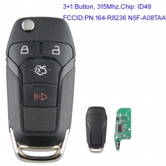 MK160130 3+1 Button 315mhz Smart Key Remote Control For Ford Escort Fusion 2013-2016 PN 164-R8236 N5F-A08TAA ID49 Chip