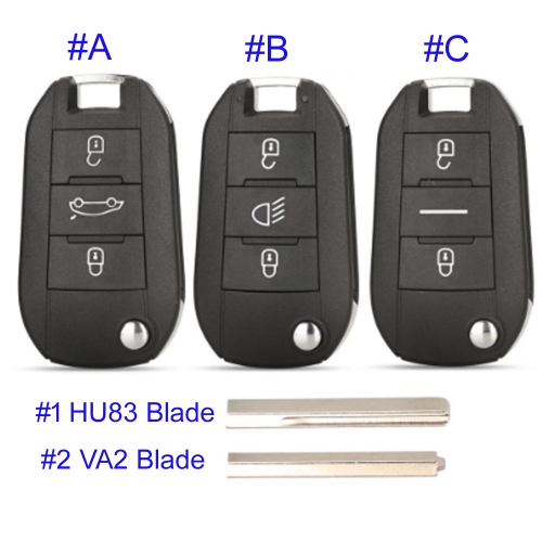 FS240031 2/3 Button Flip Key Shell Cover for P-eugeot 208 2008 301 308 508 5008 RCZ Expert /Citroen C-Elysee C4-Cactus C3