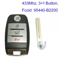 MK140340 3+1 Button 433MHz Smart Key for Kia Soul 95440-B2200 CQOFN00100, 8A Chip Car Key Fob Keyless Go