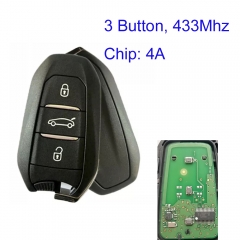 MK240066 Original 433 MHz 3 Buttons Smart Remote Key For P-eugeot 208 308 508 3008 HITAG AES Chip Auto Car Key Fob