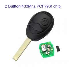 MK110132 2 button Remote Control key433MHZ With ID73 Chip for BMW Mini Cooper S R50 R53 Head Key