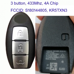 MK220039 OEM 3 Button 433.92mhz Smart Key for N-issan Infiniti 285E3-6LA5B,S180144805,KR5TXN3 with 4A Chip