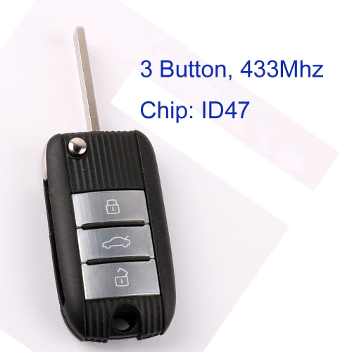 MK390006 Original 3 Button 433MHz Flip Key Folding Key Remote for MG MG M6 ZS Auto Car Key Fob with ID47 Chip